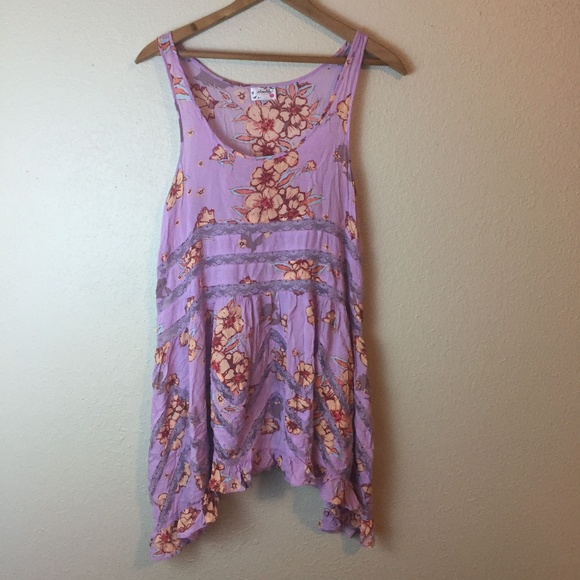 Free People Intimately Floral Lace Trim Handkerchief Tank - Picture 1 of 4